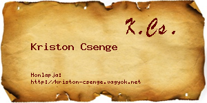 Kriston Csenge névjegykártya